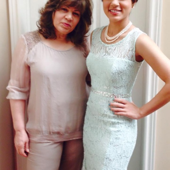 Stunning Light Teal Prom Dress - Picture 5 of 5